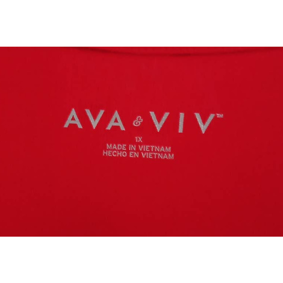 Ava & Viv Long Sleeve Scoop Neck Red Top Size 1XL NWT - Picture 4 of 6